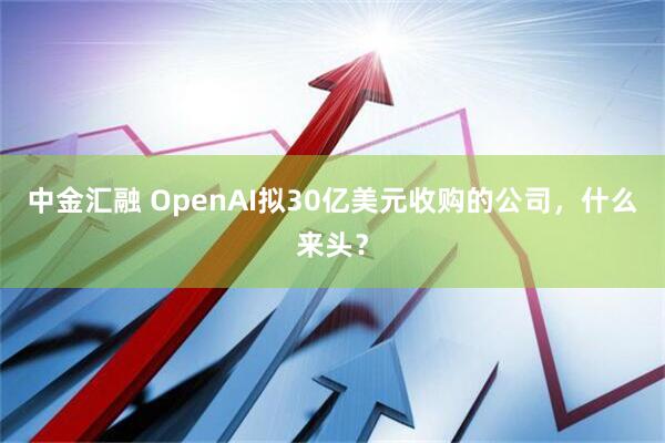 中金汇融 OpenAI拟30亿美元收购的公司，什么来头？